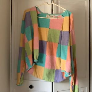 vintage color block sweater